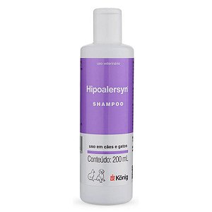 Shampoo Hipoalersyn Hipoalergênico para Cães e Gatos 200ml - Konig - Pele Sensível e Alérgica