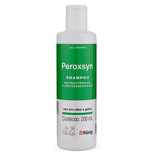 Shampoo Peroxsyn Antibacteriano e Antisseborreico para Cães e Gatos 200ml - Konig