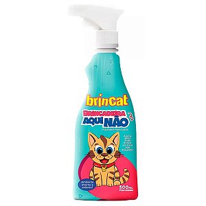 Spray Educador Comportamental para Gatos Brincat Brincadeira Aqui Não 500ml - Adestrador, Afastar de Áreas Indesejadas
