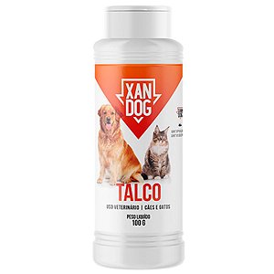 Talco Antipulgas e Antisséptico para Cães e Gatos Xandog 100g - Pó Contra Pulgas, Carrapatos e Piolhos