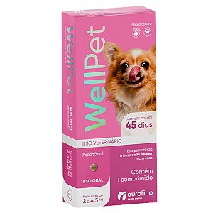 WellPet Comprimido Antipulgas e Carrapatos Cães de 2 a 4,5Kg - Ouro Fino
