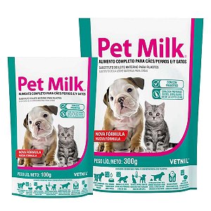 Pet Milk 100g – Substituto do Leite Materno Fórmula para Filhotes de Cães e Gatos - Vetnil