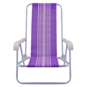 DUPLICADO - Cadeira de Praia Infantil Reclinável 4 Posições Cor Azul - Mor - Aço Carbono, com Braços, para Criança até 30Kg