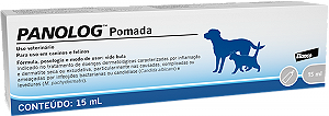 Panolog Pomada 15ml Para Cães e Gatos Otite Dermatites Uso Veterinário