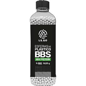 Esfera Airsoft BBs Leão 0.28g 6mm pote com 5000 bolinhas cor:branca
