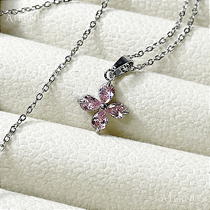 Colar Estrela de Belém em Zircônia - Rosa