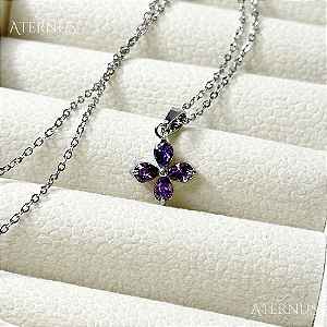 Colar Estrela de Belém em Zircônia - Roxo
