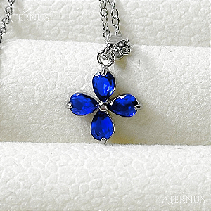 Colar Estrela de Belém em Zircônia - Azul