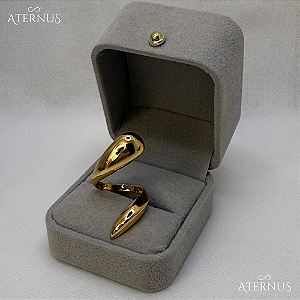 Anel Curvado Liso Ouro - Ajustável