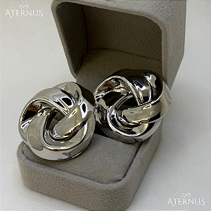 Brinco Robusto Enrolado - Ródio