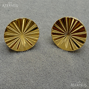 Brinco Circular Texturizado - Ouro