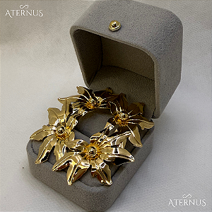 Brinco Flores - Ouro