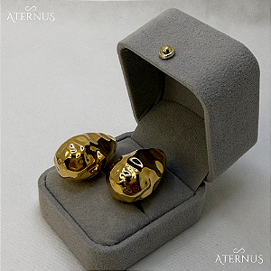 Brinco Gota Texturizada - Ouro