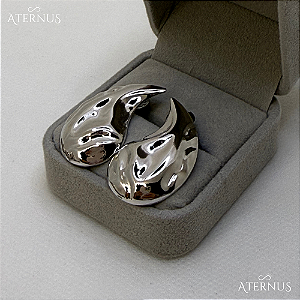 Brinco Gota Texturizada - Ródio