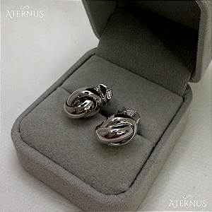 Brinco Esfera Argolas - Ródio