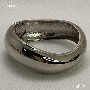 Bracelete Organico Liso - Ródio