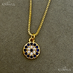 Colar Olho Grego Zircônias - Ouro