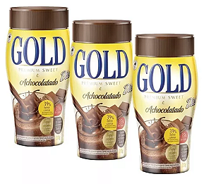 Kit 3 Achocolatado Diet Gold Premium Sweet 36% De Cacau 200g