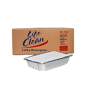 Bandeja Retangular Aluminio Life Clean 1500ML C/100