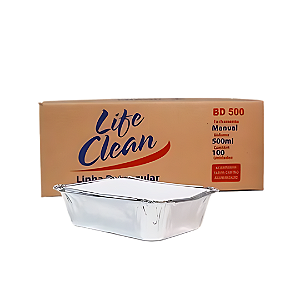 Bandeja Retangular Aluminio Life Clean 500ML C/100
