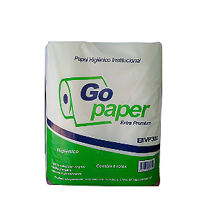 Papel Higiênico 100% Celulose Go Paper Rolão 10x8x300 EEVP-300C
