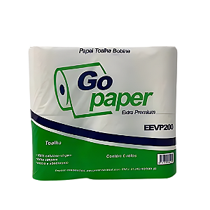 Papel Toalha Bobina 100% Celulose Go Paper 06x20x200MT