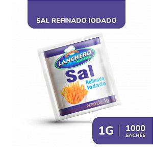 Sal Refinado Lanchero em Sachês 1.000 Unidades de 1g
