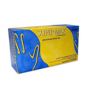 Luva Látex Supermax tamanho G com Pó contém 100 unidades