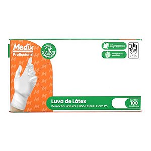 Luva Látex Medix Com Pó Tamanho P - 100 Unidades