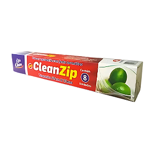 Saco para Freezer Clean Zip 27x31cm com 8un