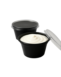 D 695 PR Pote para Molhos 30ml Base Preta 700un