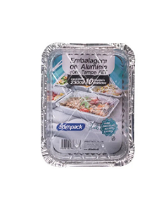 Bandeja Alumínio Formita Bompack com Tampa PET 250ml 10 Unidades