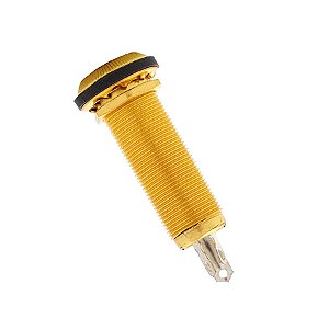 Jack Cilíndrico Para Baixo e Guitarra T3 Dourado
