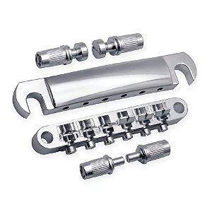 Ponte e Cavalete Tune O Matic Para Guitarra Les Paul Cromada Dolphin