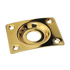 Chapa Para Jack Retangular Com Relevo Metal Dourada
