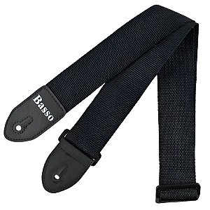 Alça Correia Para Guitarra e Baixo NY 01 Nylon Preta Basso