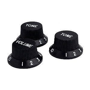 Kit Knob Plástico Strato 1 Volume 2 Tons Preto