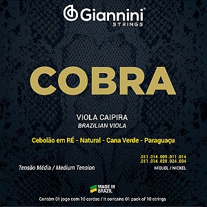 Corda Para Viola .011 Cebolão em Ré Cobra Giannini