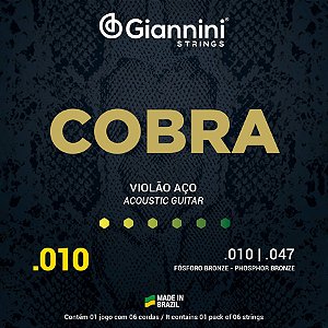 Corda Para Violão Aço .010 Phosphor Bronze Cobra Giannini