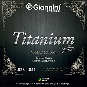 Corda Para Violão Nylon .028 Bronze 85/15 Média Titanium Giannini