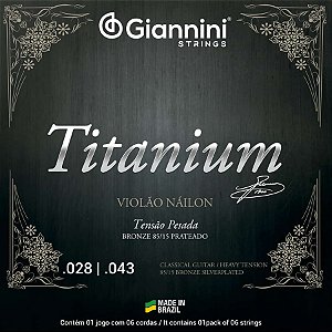 Corda Para Violão Nylon .029 Bronze 85/15 Pesada Titanium Giannini