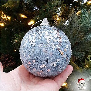 Bola  Azul Glitter Estrelinha