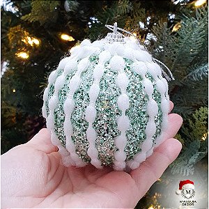 Bola Verde/Branca Glitter Vertical