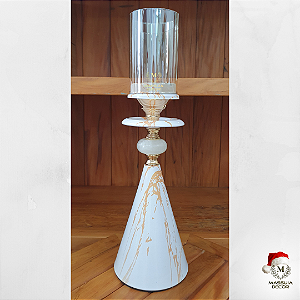 Castiçal Branco/Dourado M