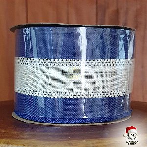 Fita Natalina Azul/Bege