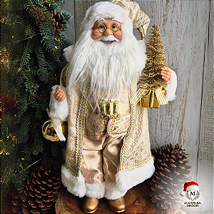 Papai Noel Branco com Dourado M