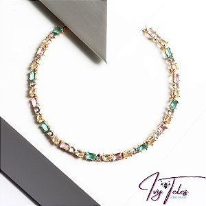 Choker Cristais Coloridos