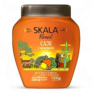 Skala Creme de Tratamento 2 em 1 Caju e Murumuru Cronograma Reconstrução Cabelos Danificados Quimicamente Tratados