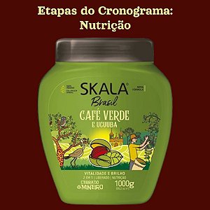 Skala Creme de tratamento Café Verde e Ucuuba Cronograma Nutrição Quebradiços Fracos Opacos P/ Cabelos