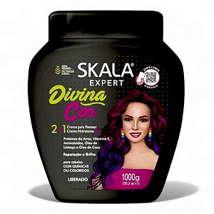 Skala Creme De Tratamento Divina Cor Cronograma Reconstrução P/ Cabelos Quimicamente Tratados